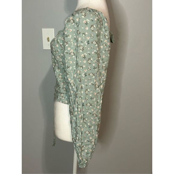 🆕 Liv & Lottie printed chalice long sleeve top with ruched front Juniors size L - Picture 3 of 11